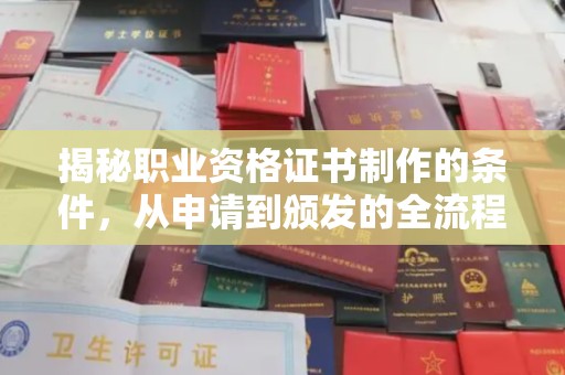 龙华新区揭秘职业资格证书制作的条件，从申请到颁发的全流程解析